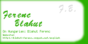 ferenc blahut business card